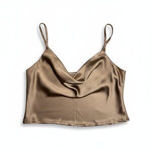 OAK+FORT Satin Spaghetti Strap Crop top
